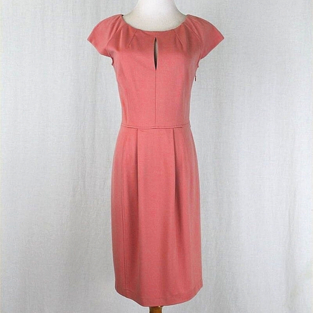 MOSCHINO Cheap and Chic Dusky Rose Rayon Ponte Mid-Calf Sheath Dress 8